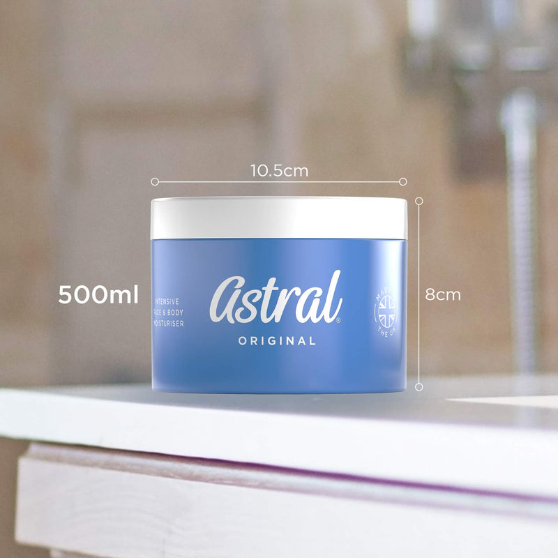 [Australia] - ASTRAl Face & Body Intensive Moisturiser Cream, with glycerin and petrolatum, 500ml Original 500 ml (Pack of 1) 