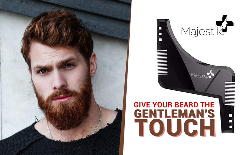 [Australia] - The Beard Styling Template- Stencil for Men - Lightweight and Flexible - One Size Fits All - Curve Cut, Step Cut, Neckline & Goatee Beard Shaping Tool in Black 