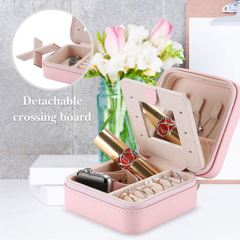 [Australia] - ProCase Jewelry Box Girls Jewelry Organizer Mini Travel Case, Christmas Valentine's Day Ideas for Women Girls, Small Portable Jewelry Storage Case for Necklaces Bracelets Earrings Rings Pink 