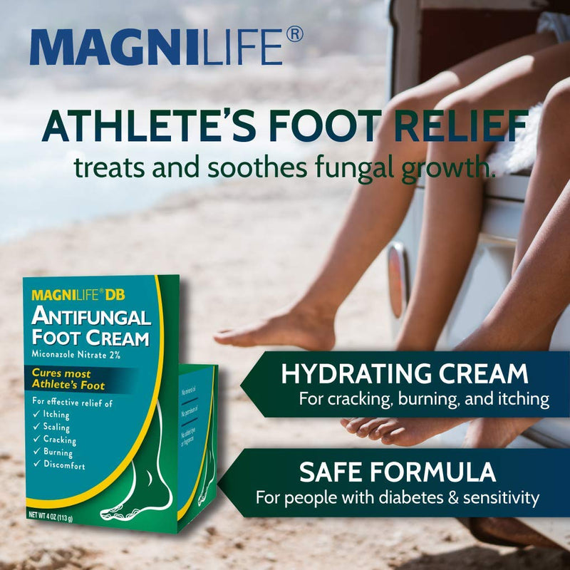 [Australia] - MagniLife DB Antifungal Foot Cream, Soothing Fast-Acting Relief of Itching, Scaling, Cracking, Burning & Discomfort - Natural Moisturizing Anti-Fungal Cream with Miconazole Nitrate 2% - 4 oz 