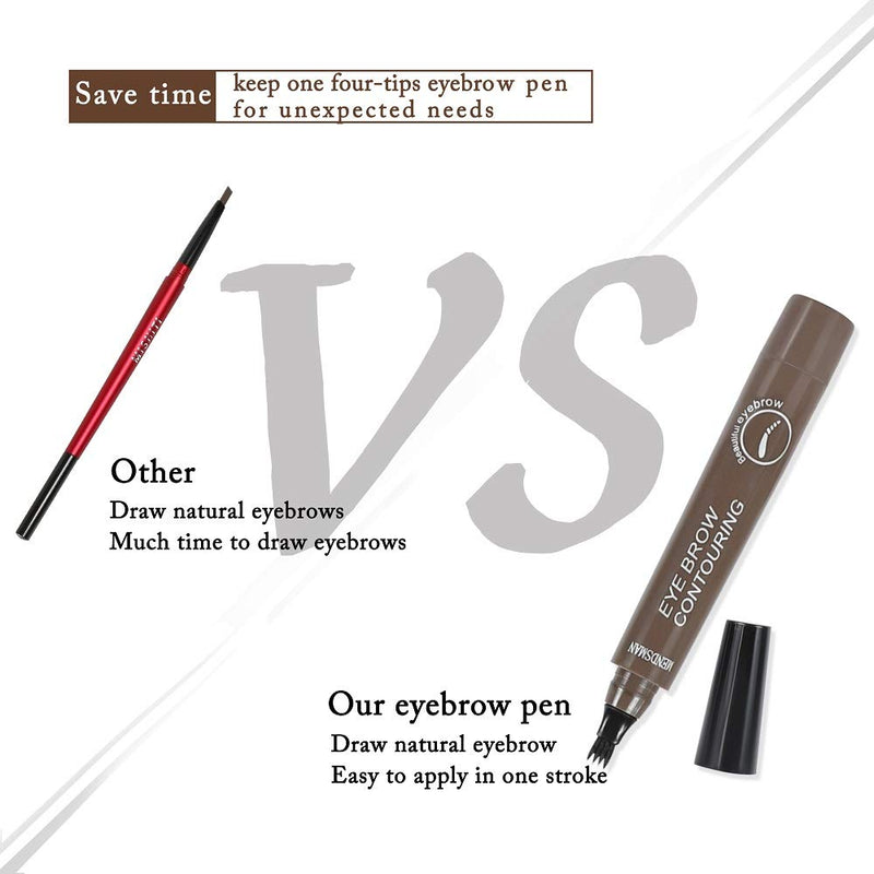 [Australia] - Tattoo Eyebrow Pen, Waterproof Microblading Eyebrow Tattoo Pencil with a Micro Fork Tip Applicator Creates Natural Looking Brows Effortlessly and Stays on All Day for Eyes Makeup (04#Gray-brown) Gray-brown 