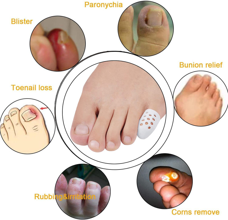 [Australia] - Yimanduo 10 Pieces - Breathable Gel Toe Protector, Great to Cushion Toe and Provides Pain Relief from Corns, Blisters, Missing or Ingrown Toenails for Woman and Man 