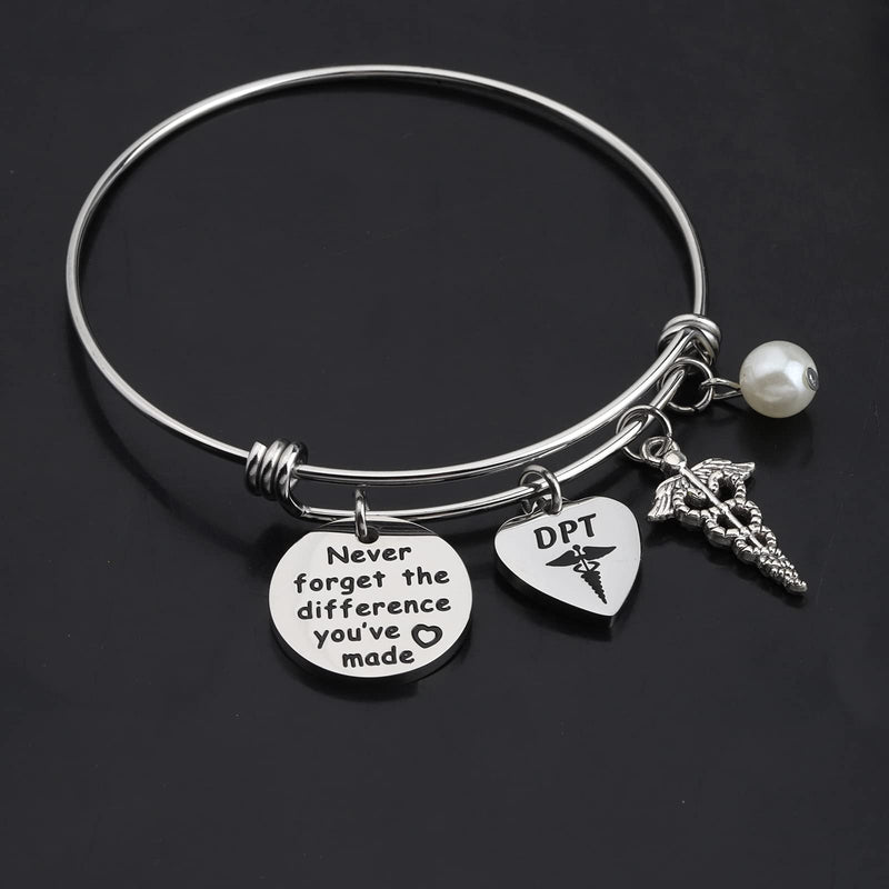 [Australia] - WSNANG DPT Bracelet Doctor of Physical Therapy Graduation Gift Never Forget The Difference You've Made DPT Graduate Gift DPT Difference BR 