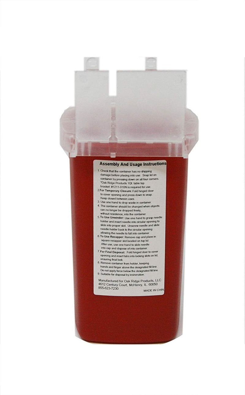[Australia] - Oakridge Products 1 Quart size Sharps and Needle Container. Integrated needle unwinder 