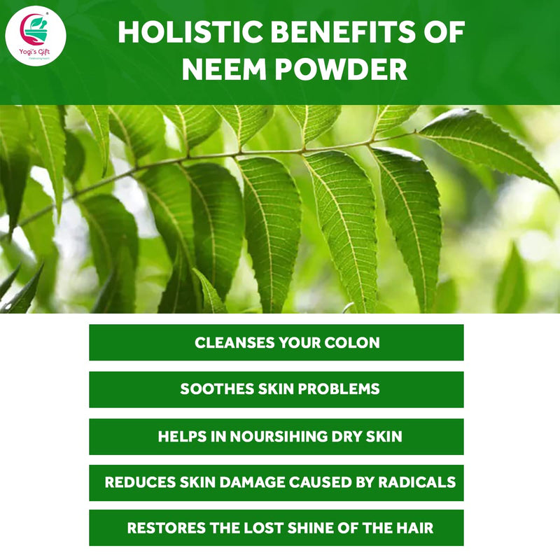 [Australia] - Organic NEEM Powder 250grams | Wild Crafted | Support Skin Health & Hair Growth | 100% Pure Neem Leaves Powder | Azadirachta Indica | by Yogi's Gift ® 