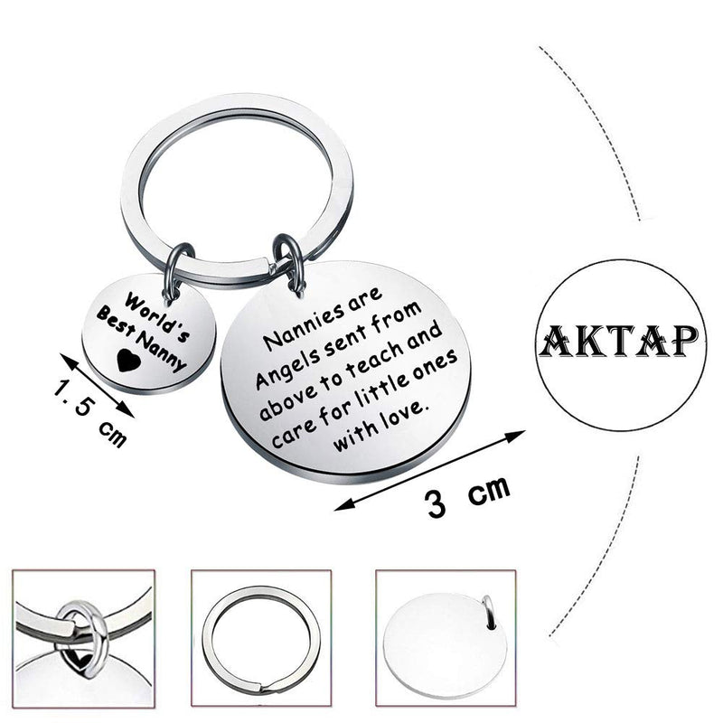 [Australia] - AKTAP Nanny Gifts Appreciation Keychain Nannies are Sent from Above to Teach and Care for Little Ones with Love Babysitter Jewelry Thank You Gift for Nanny Nanny Keychain 