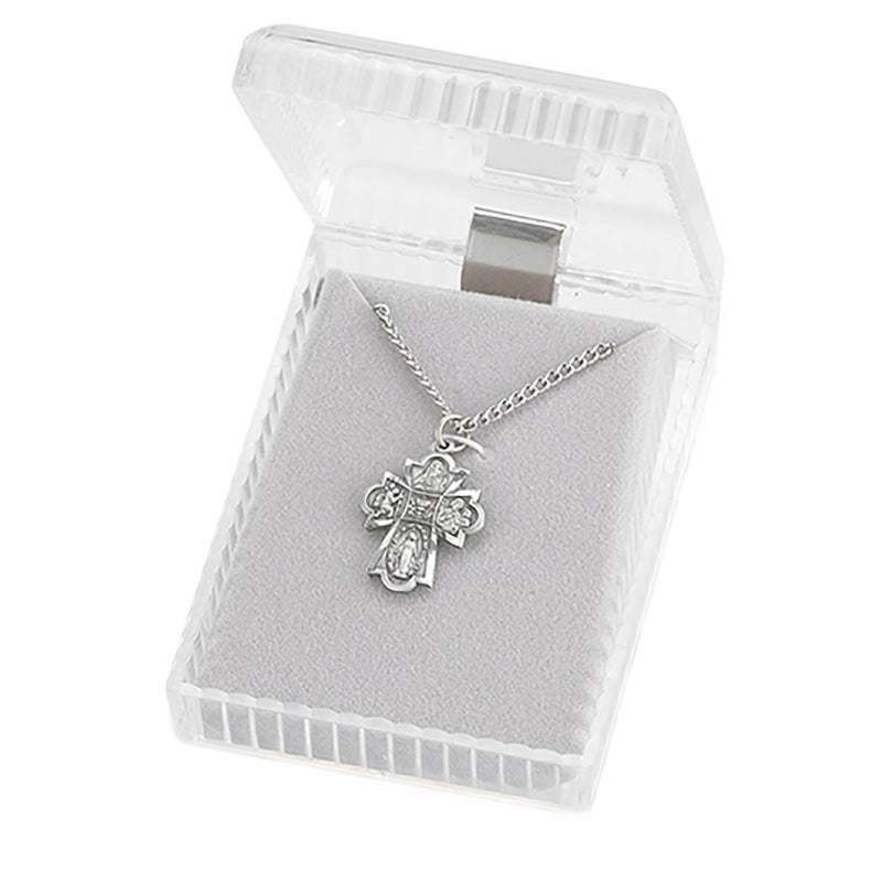 [Australia] - Rosemarie Collections Religious Gift First Communion Four Way Cross Pendant Necklace 18" 