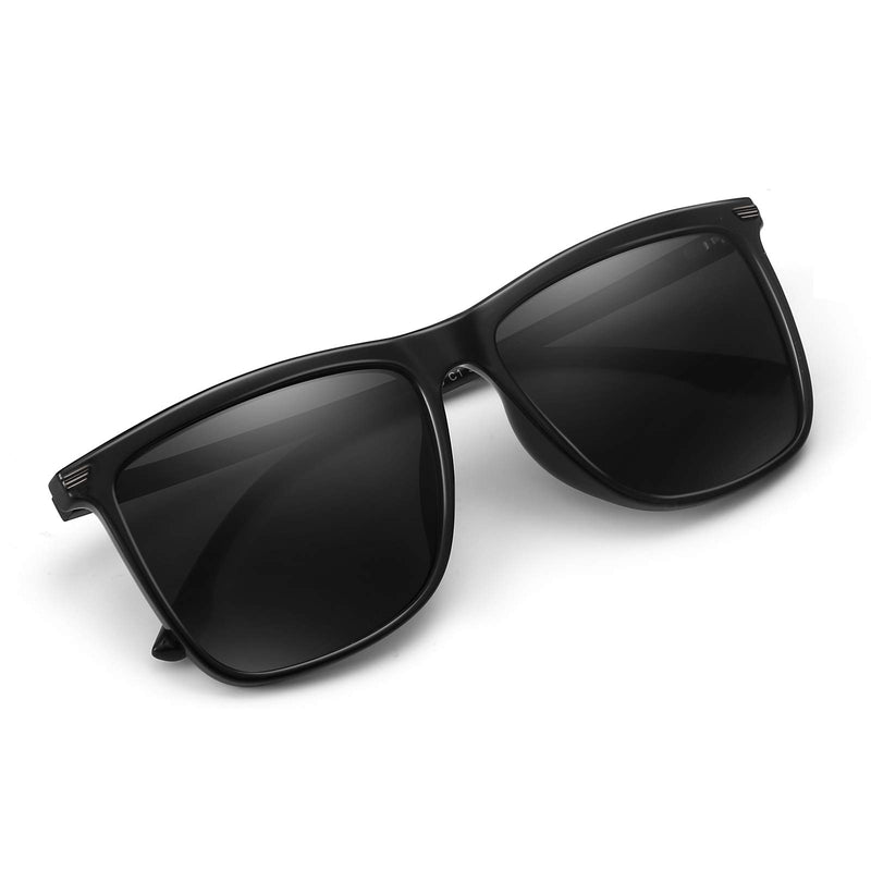 [Australia] - WISDICA Classic square sunglasses for men and women TR90 Black 