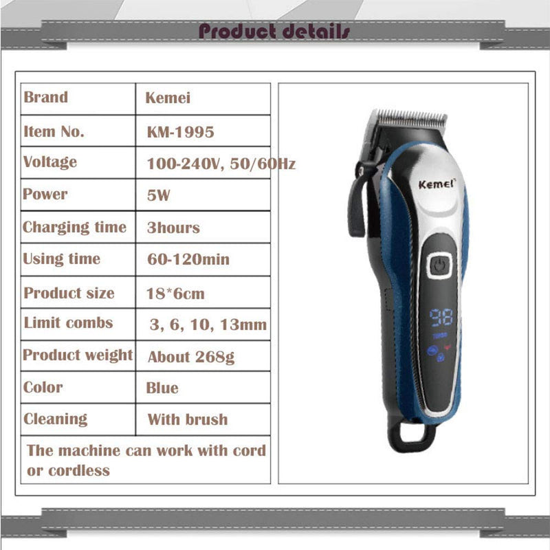 [Australia] - Hair Clippers for Men Professional Set Cordless Mens Clipper Cordless Hair Clippers, Razor Electric Professional Shaver Beard Trimmer 