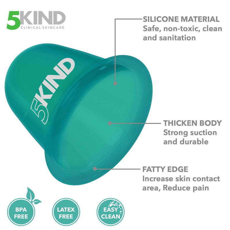 [Australia] - 5kind clinical skincare Anti-Cellulite Cup Set with Instructions, Satin Bag, Free e-Book and Discount Voucher for 5kind Professional Cellulite Cream 