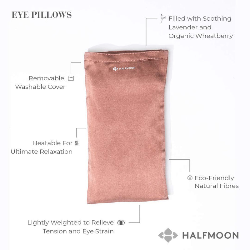 [Australia] - Halfmoon Scented Yoga Linen Eye Pillow for Eyes and Forehead, Perfect for Yoga, Meditation, and Sleep - (Lavender Scent) Plum/Ivory 