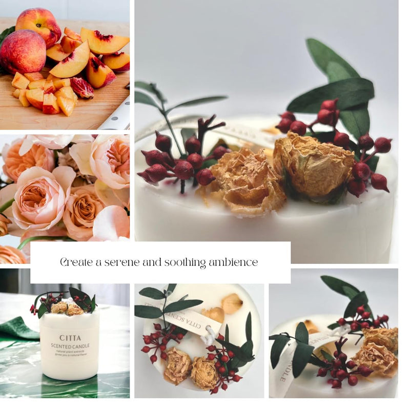 [Australia] - Scented Candles | Soy Wax Candles 300g |Long Burning Candle: Up to 45h |Candle Gifts for Women|Candle Gifts (Rose Peach) Rose Peach 