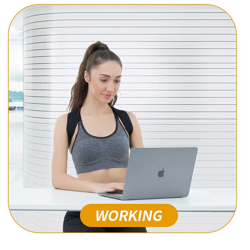 [Australia] - Posture Corrector for Women and Men, Huninpr Adjustable Upper Back Brace, Breathable Back Support straightener, Providing Pain Relief from Lumbar, Neck, Shoulder, and Clavicle, Back. (Universal size) Universal size 