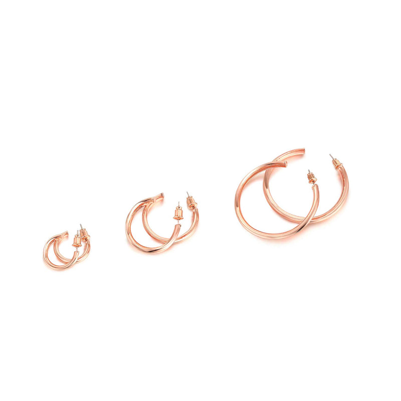 [Australia] - PAVOI 14K Gold Plated Hoop Earrings For Women | 2mm Thick Infinity Gold Hoops Women Earrings | Gold Plated Loop Earrings For Women | Lightweight Hoop Earrings Set For Girls 20.0 Millimeters Rose Gold 