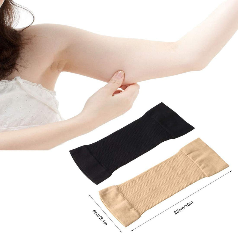 [Australia] - 2 Pairs Arm Slimming Shaper Arm Compression Sunscreen Wrap Sleeve for Women Weight Loss Upper Arm Shaper Helps Lose Arm Fat Toneup Arm Shaping Sleeves for Beauty Women 