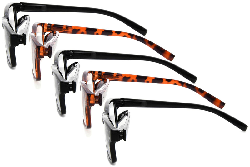 [Australia] - Eyekepper Vintag Mens Non-Magnification Glasses-5 Pack(3 Pairs Black and 2 Pairs Tortoise) Glasses for Men, Eyeglasses Women 3 Black 2 Tortoise 0.0 x 