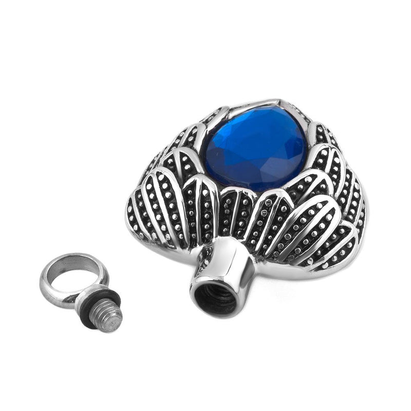 [Australia] - Lantern Low Cremation Jewelry Urn Necklaces for Ashes Heart Crystal Keepsake Pet Memorial Pendants Blue 