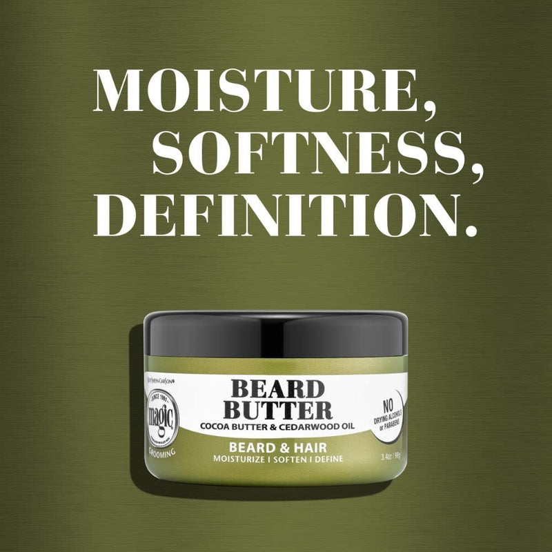 [Australia] - Softsheen-Carson Magic Men's Grooming Beard Butter and Conditioner with Cedarwood Oil and Cocoa Butter, Moisturizing Beard Care with No Drying Alcohol, 3.5 oz 