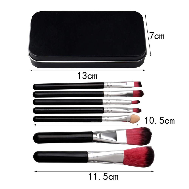 [Australia] - Children Makeup Brushes, 7Pcs Makeup Brush Set Foundation Eyebrow Eyeliner Brush Cosmetic Concealer Brushes for Kids Girls, Women trave - Black with case 