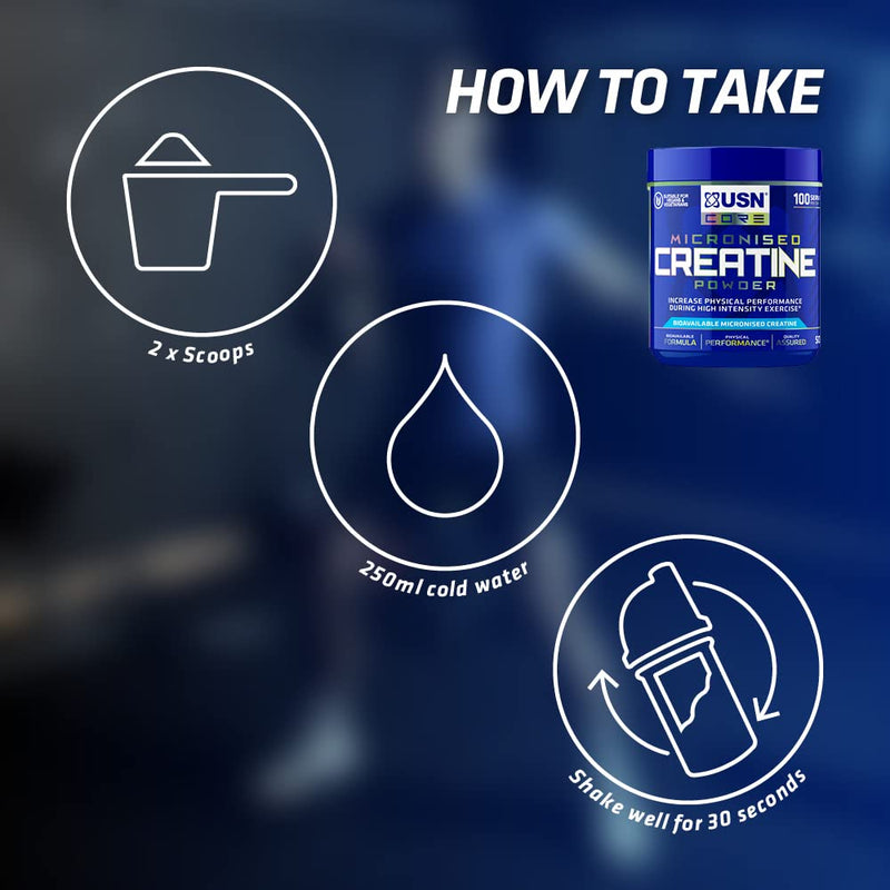 [Australia] - USN Micronized Creatine Monohydrate Powder 500g: Improve Your Performance With Unflavoured Creatine Powder, Energy Boosting Pre train and Post Workout Recovery Powder 