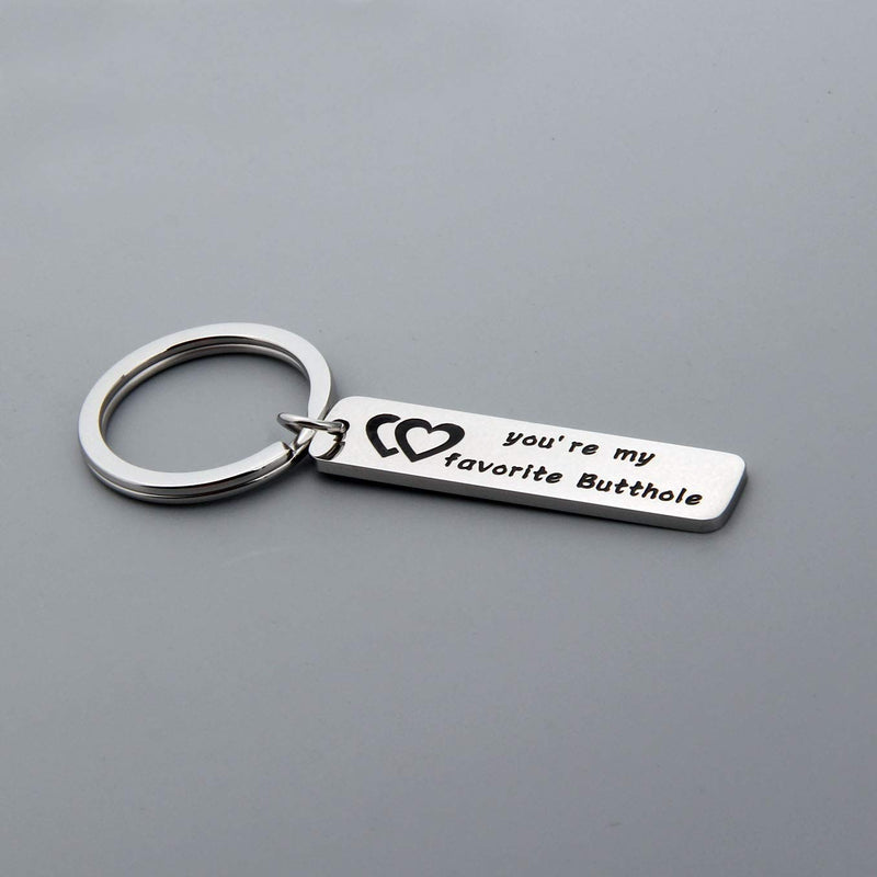 [Australia] - Funny Couple Keychain You are My Favorite Butthole for Boyfriend Girlfriend Couple funny keychain 