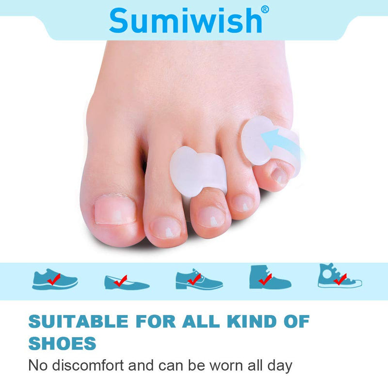 [Australia] - Sumiwish 10 Pack Little Toe Separators, Silicone Toe Spacers for Overlapping Toe, Curled Pinky Toe Correct and Protect 10 Pack-1 