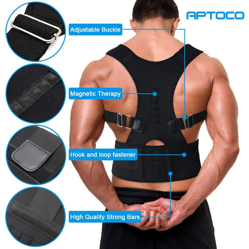[Australia] - WGE Adjustable Magnetic Posture Corrector For Men And Women/Waist Back And Shoulder Support Strap/Pain Relief/Improve Bad Posture,M M 