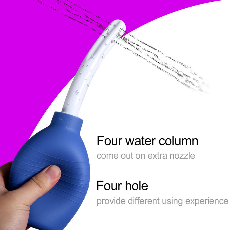 [Australia] - 10 Oz Enema Bulb for Men Women, Full Silicone Anal Douche, Reusable Cleaner Leakproof Douche Ball with 8 Flushing Holes for Colon Cleansing, Douche for Men （Blue） Blue 