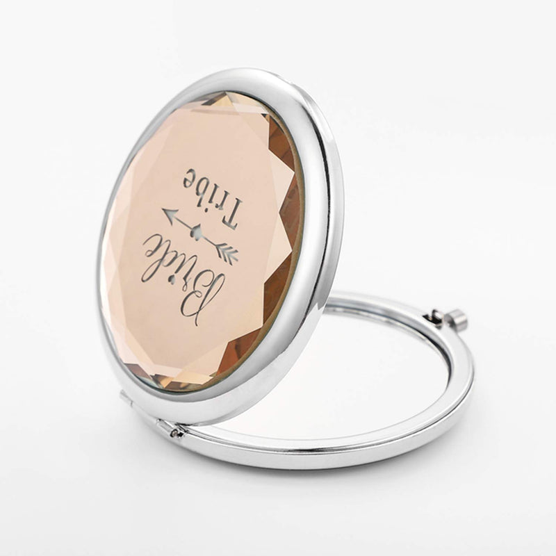 [Australia] - SFHMTL Pack of 7 Compact Pocket Makeup Mirrors Set Include 1 Bride to Be Mirror and 6 Bride Tribe Mirrors Bachelorette Party Bridesmaid Proposal Gifts(Champagne) Champagne 