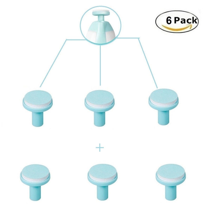 [Australia] - Baby Nail Trimmer Replacement Pads - Jaybva 6PCS Grinding Heads Polish Disc for Standard Electric Nail File Clippers and Cutter Kit Blue Pads for Children 6 Months Up 