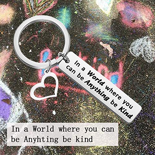 [Australia] - CENWA Kindness Gift Anti Bullying Awareness Gift in A World Where You Can Be Anything Be Kind Keychain Anti-Bullying Motivational Gift School Motto 