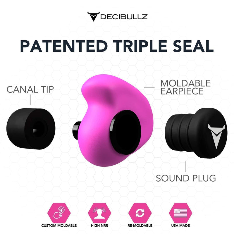 [Australia] - Decibullz Custom Molded Earplugs Pro Pack (Pink) 