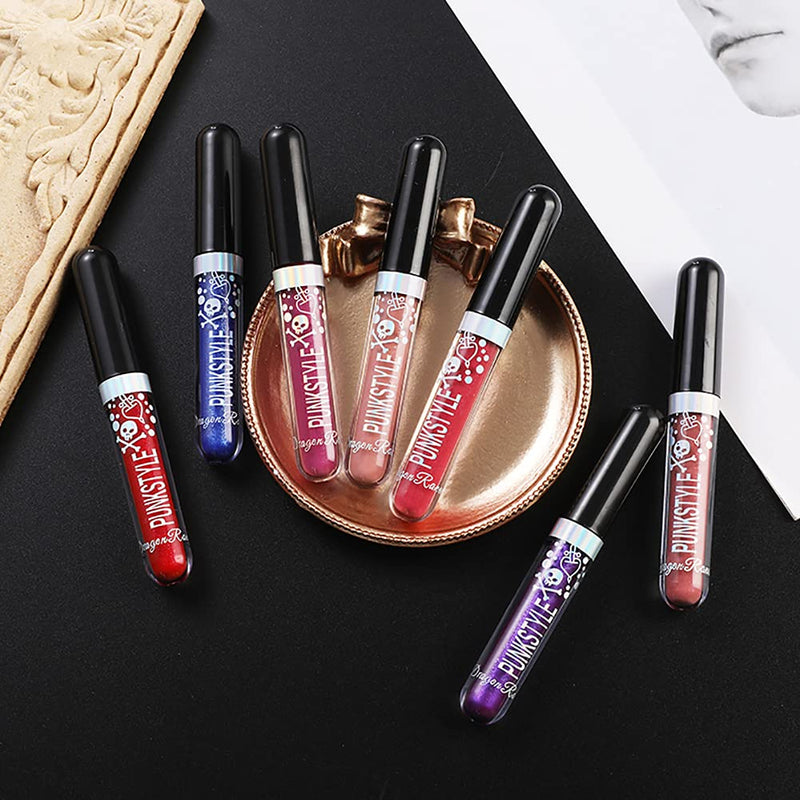 [Australia] - 12 Colors Glitter Lipstick Set Shimmer Lip Gloss Kit Diamond Shining Liquid Lipstick for Party, Masquerade, Cosplay, Halloween Makeup (A) A 