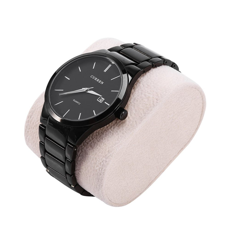 [Australia] - Brino Watch Roll, 3 Grids Cylinder Watch Roll Holder Wristwatch Display Case Jewelry Gift Storage Box Black 