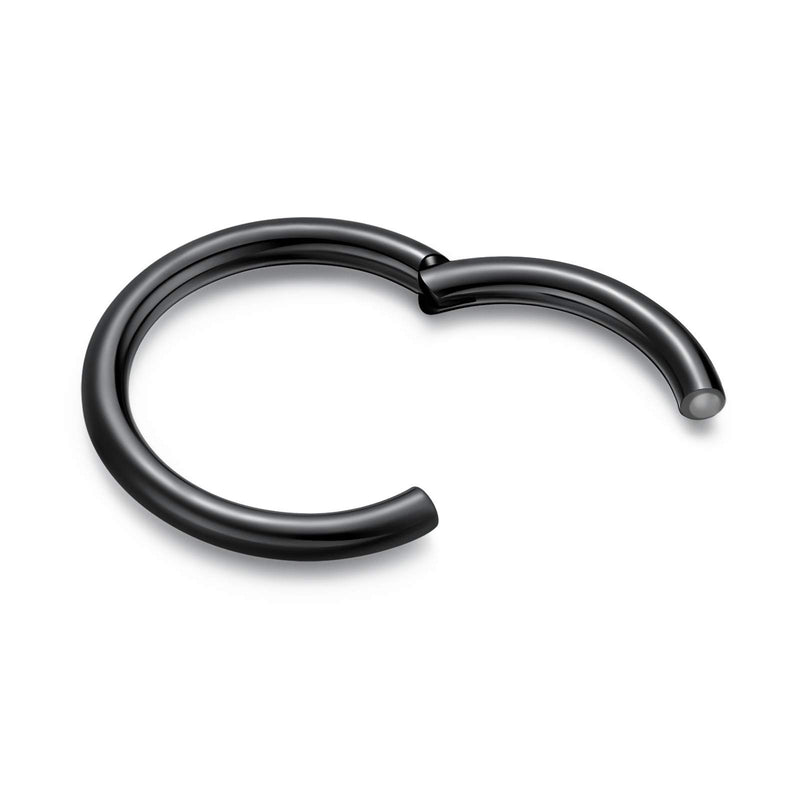 [Australia] - outerunner Hypoallergenic Nose Ring Hoop 2 Piece Gitanium Surgical Steel Nose Hoop 20G 18G 16G 14G (6mm-14mm) Perforated Ring Nasal Cavity Cartilage Spiral Tragus Rook Body Piercing Ring 2pcs black14g*10mm 