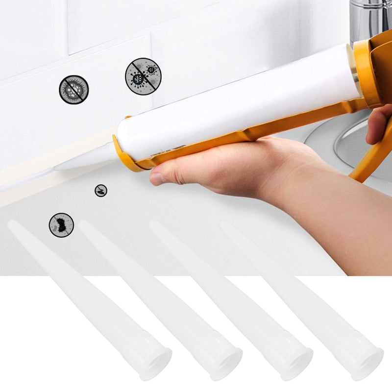 [Australia] - Yardwe 30pcs Plastic Caulk nozzles caulking Nozzle tip Replacement Extension Tool Supplies (White) 