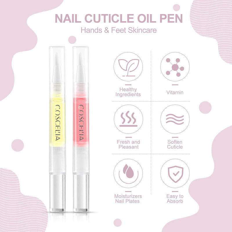 [Australia] - 8Pcs Nail Cuticle Oil Pen Cuticle Revitalizer Oil Pen for Nails with Soft Brush Cuticle Oil Bulk Softener Moist Gel Nail Treatment Nourishment Fruity Smell 