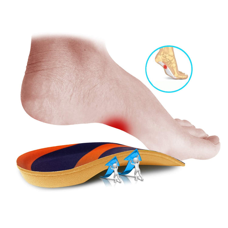 [Australia] - PCSsole 3/4 Length Comfort Orthotic Shoe Inserts for Flat Feet ,Plantar Fasciitis, Heel Spur ,Heel Pain ,Mild Arch Support Memory Foam Insoles for Men and Women (L:(Men9-11/Women10-12)) 