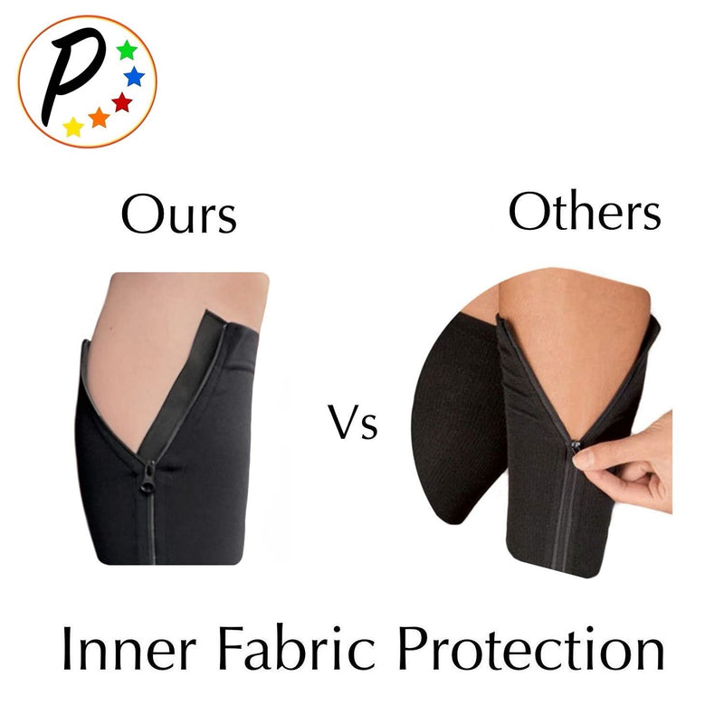 [Australia] - Presadee Closed Toe 15-20 mmHg Zipper Moderate Compression Leg Circulation Socks (Large-X-Large, Black) Large-X-Large 