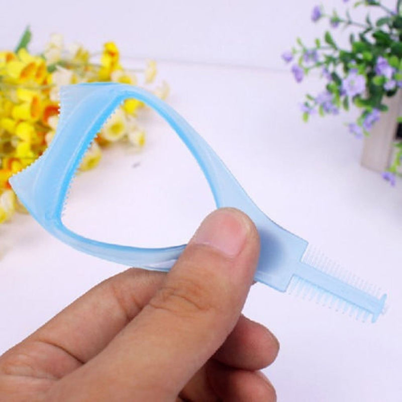 [Australia] - 2Pcs Plastic 3 in 1 Makeup Cosmetic Eyelash Tool Upper Lower Eye Lash Mascara Guard Applicator Guide Helper with Eyelash Comb 