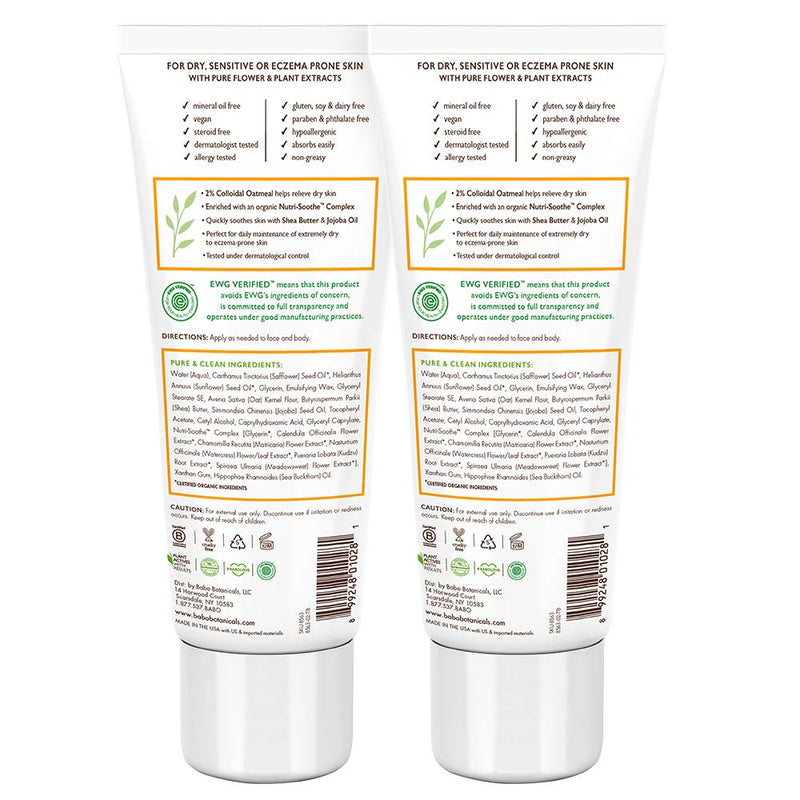 [Australia] - Babo Botanicals Sensitive Baby Daily Hydra Lotion with Shea Butter, Chamomile and Calendula, Fragrance-Free - 2 Pack 8 oz. 2 Pack 8 Ounce 