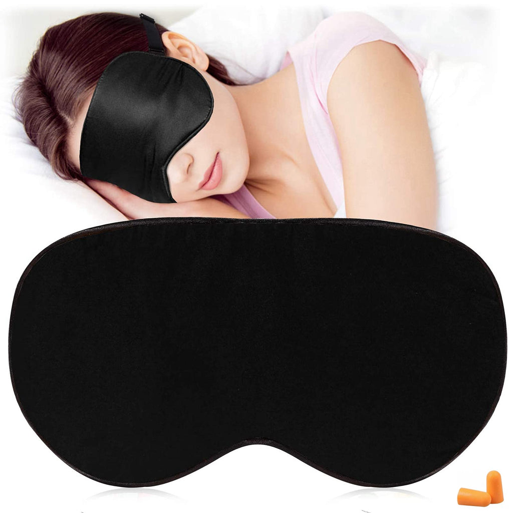 [Australia] - Sleep Masks & Blindfold，Super-Smooth Eye mask for Sleeping，Suitable for Travel, nap, Night Sleep,for Men Women Children Sleeping mask (Black) 0#black 