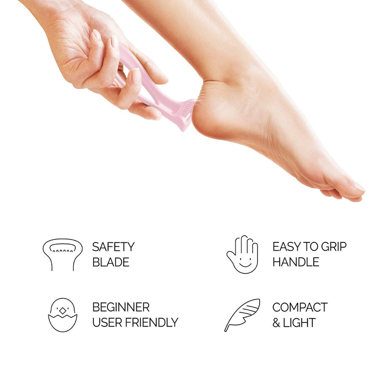 [Australia] - F3 Systems Callus Razor, Pedicure Tool, Effective for Cracked Heel, Ergonomic Design for Easy Grip, Safety Stainless Steel Callus Shaver, Blade for Foot Care, Hard, Rough, Thick Callused Skin Remover 1 Count (Pack of 1) 