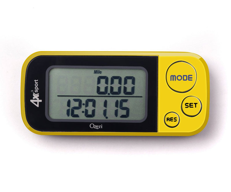 [Australia] - Ozeri 4x3sport Tri-Mode Activity Tracker (Walk, Run, & Stair Climb), with Multi-Axis Detection & 30 Day Memory Yellow 