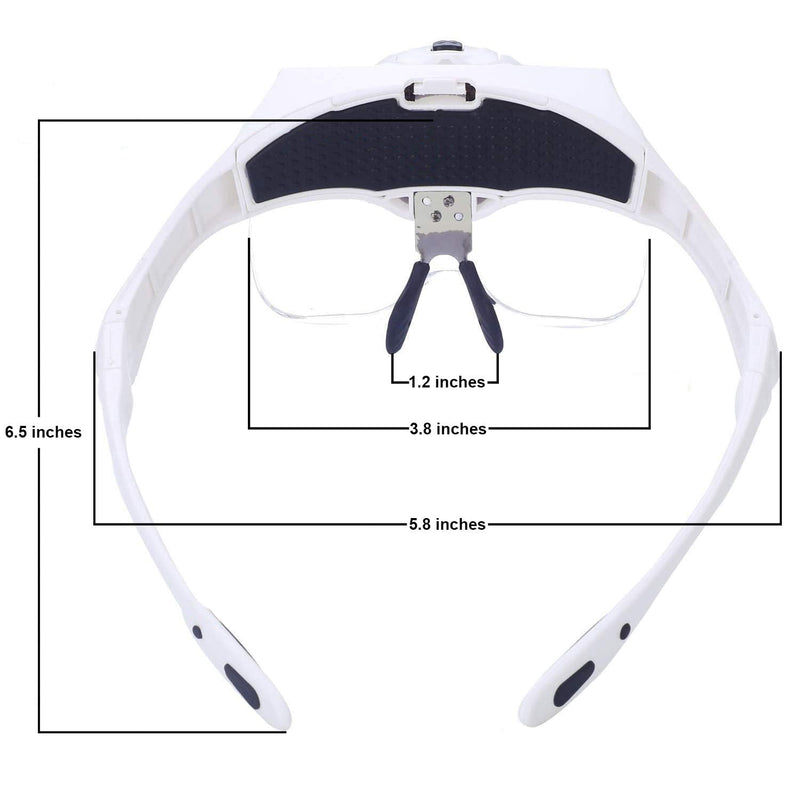 [Australia] - TMANGO Head Mount Magnifier with Lights, Magnifying Headset Glasses for Close Up Work, Watch, Cross-Stitch, Jewelry, Embroidery, Arts & Crafts or Reading Aid with Headband 
