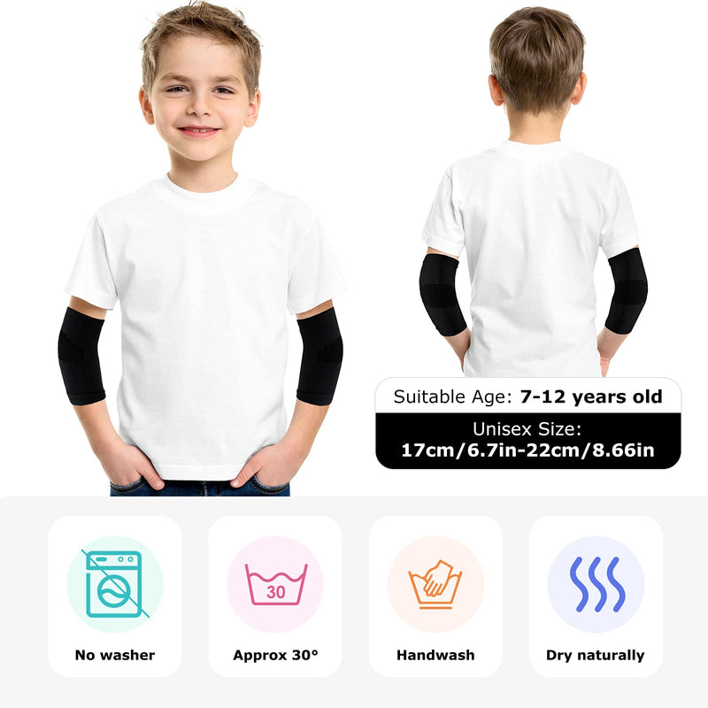 [Australia] - Kids Elbow Brace Knit Compression Elbow Sleeve Compression Brace Gym Arm Sleeve Gym Elbow Support for Boys and Girls Teen Weight Lifting Sports(2 Pieces,Medium) 2 Medium 