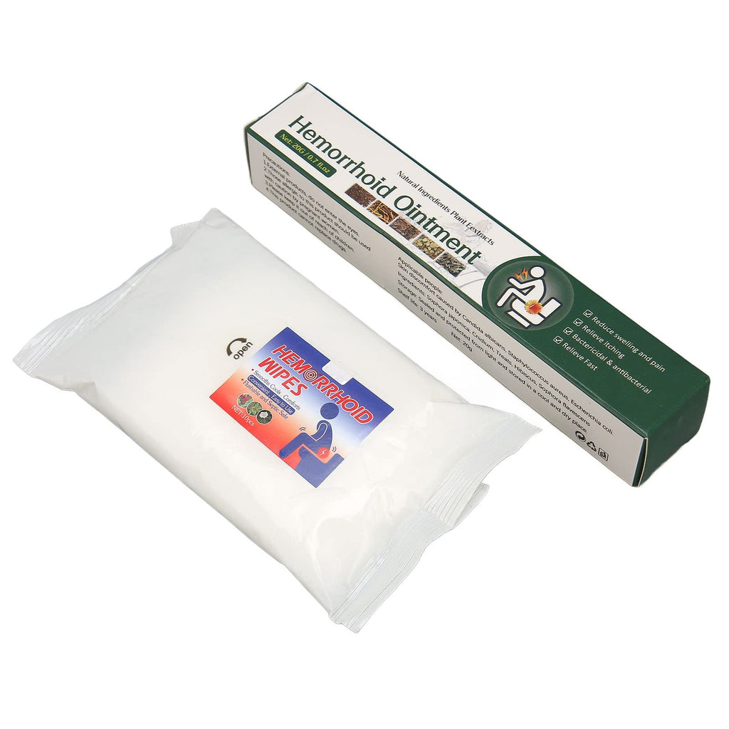 [Australia] - 20g Hemorrhoid Ointment Treatment Cream + Hemorrhoid Wipes Kit, Hemorrhoid Fissure Ointment for Reducing Pain, Swelling Itching Relief 