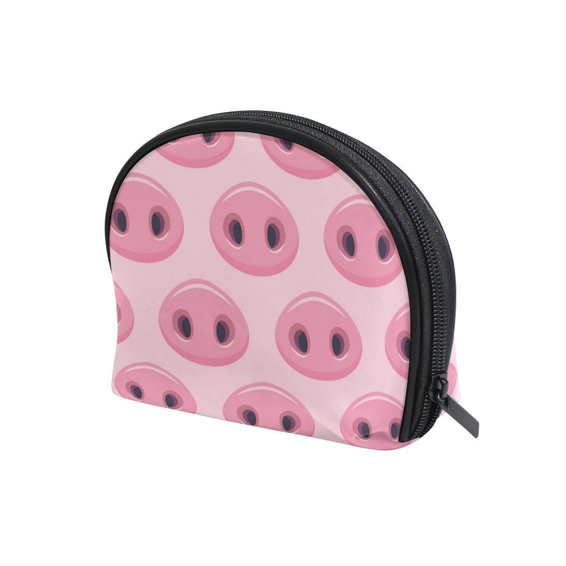 [Australia] - ALAZA Pig Nose Half Moon Cosmetic Makeup Toiletry Bag Pouch Travel Handy Purse Organizer Bag for Women Girls Pink 