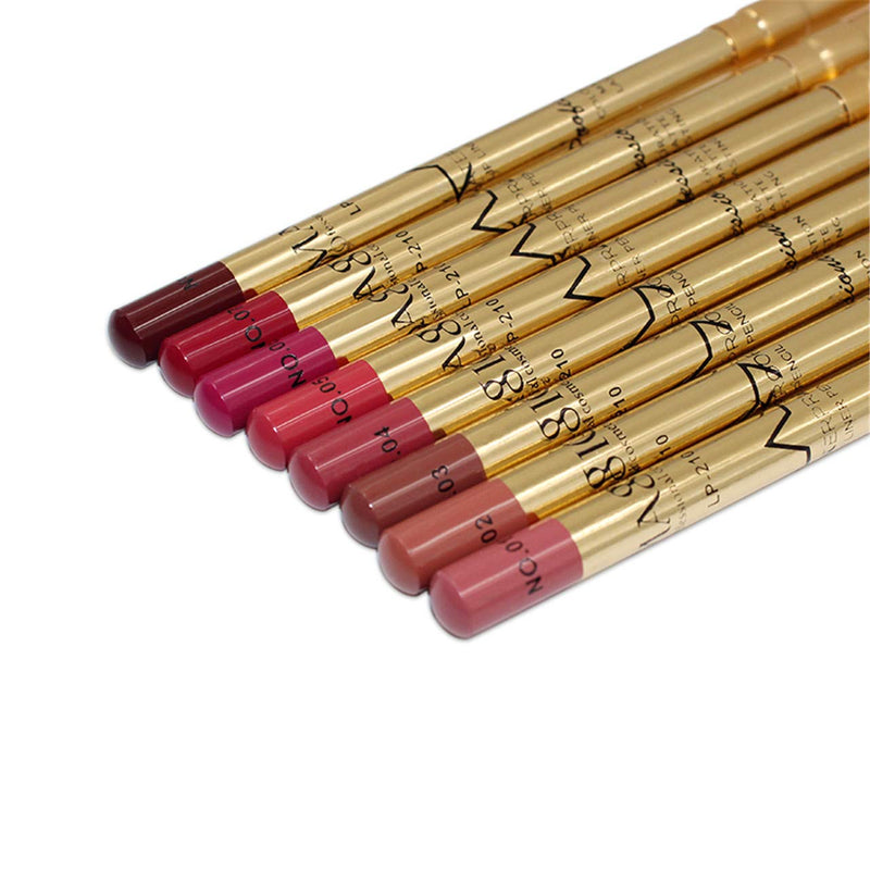 [Australia] - Wismee Lip Liner Pencil Set 8 Colors Professional Matte Lipliner with Sharpener Waterproof Long Lasting Smooth Natural Filler Contour Shaping Lip Makeup for Woman Soft Lip Liner Pen Makeup Cosmetic 