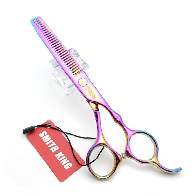 [Australia] - 6.0 inch hair scissors set hair cutting scissors & thinning scissors with razor&comb in 1 set (Rainbow) 